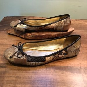Coach brown/gold patchwork ballet flats- size 9.5